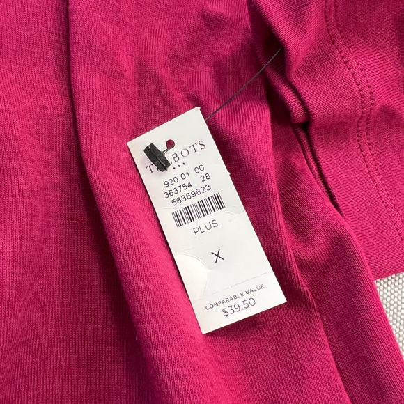 TALBOTS Cotton Long Sleeve Tee/ Beet Red - Picture 4 of 4